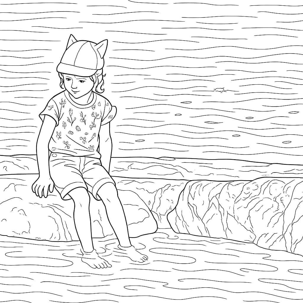 Målarsida av ett vackert landskap