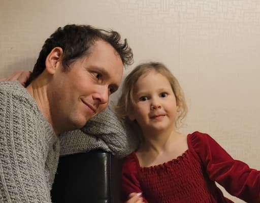 Glenn med sin dotter