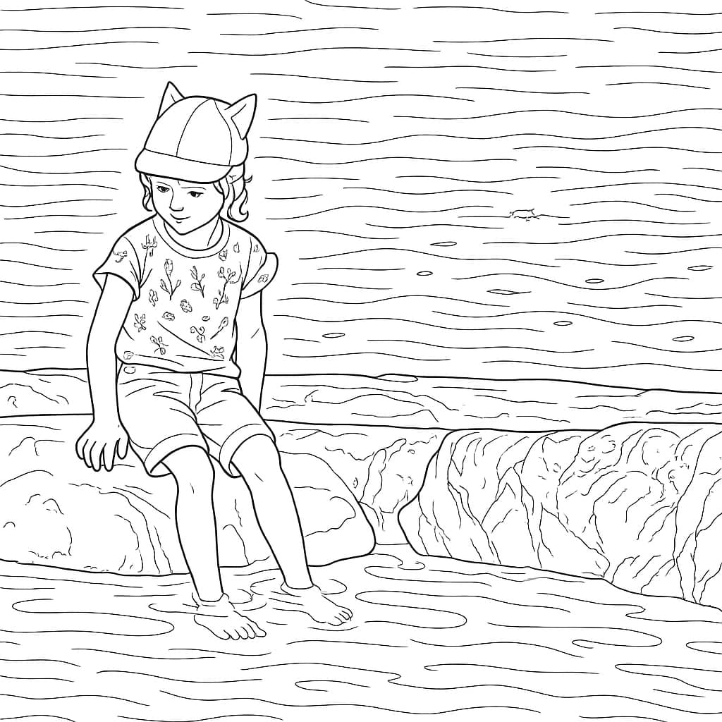 Målarsida av ett vackert landskap